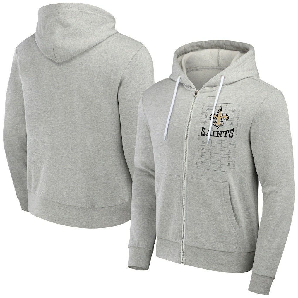New Orleans Saints NFL x Darius Rucker Collection Domestic Full-Zip Hoodie - Heather Gray - Fanatics