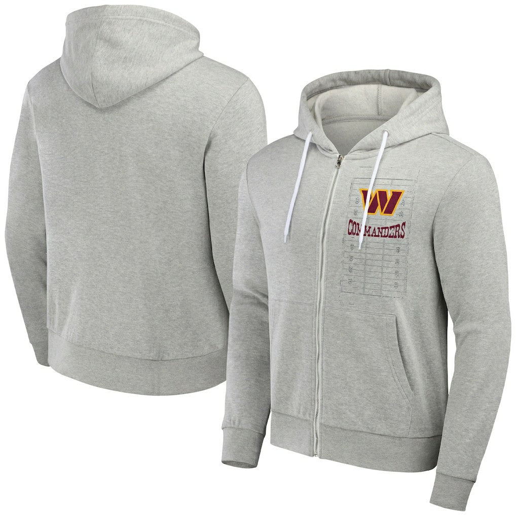 Washington Commanders NFL x Darius Rucker Collection Domestic Full-Zip Hoodie - Heather Gray - Fanatics
