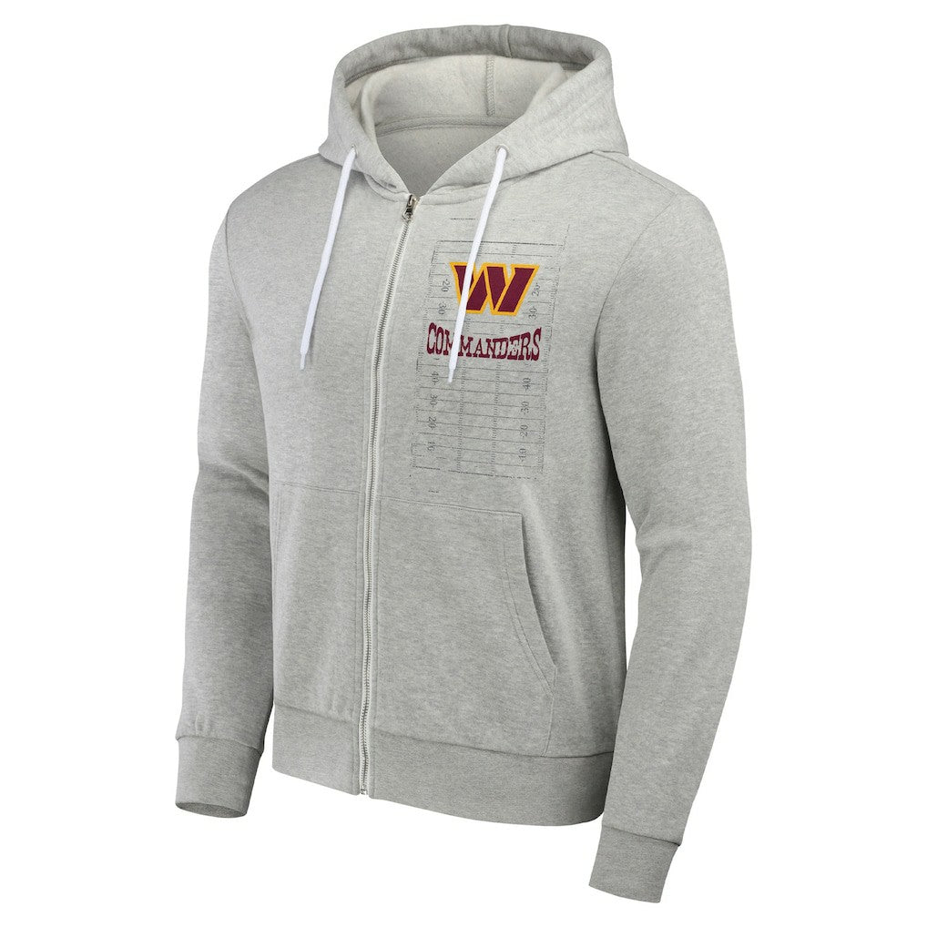 Washington Commanders NFL x Darius Rucker Collection Domestic Full-Zip Hoodie - Heather Gray - Fanatics