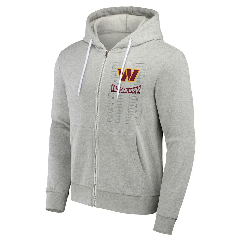 Washington Commanders NFL x Darius Rucker Collection Domestic Full-Zip Hoodie - Heather Gray - Fanatics