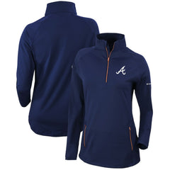 Atlanta Braves Columbia Women's Omni-Wick Outward Nine Quarter-Zip Pullover Top Discount