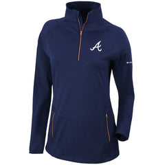 Atlanta Braves Columbia Women's Omni-Wick Outward Nine Quarter-Zip Pullover Top Discount