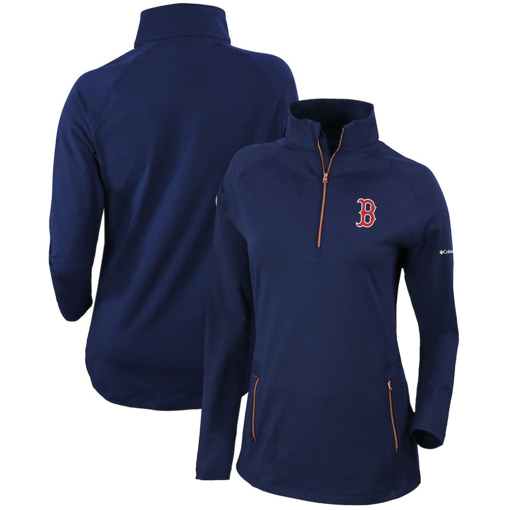 Boston Red Sox Columbia Women's Omni-Wick Outward Nine Quarter-Zip Pullover Top for sale