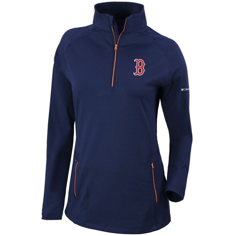 Boston Red Sox Columbia Women's Omni-Wick Outward Nine Quarter-Zip Pullover Top for sale