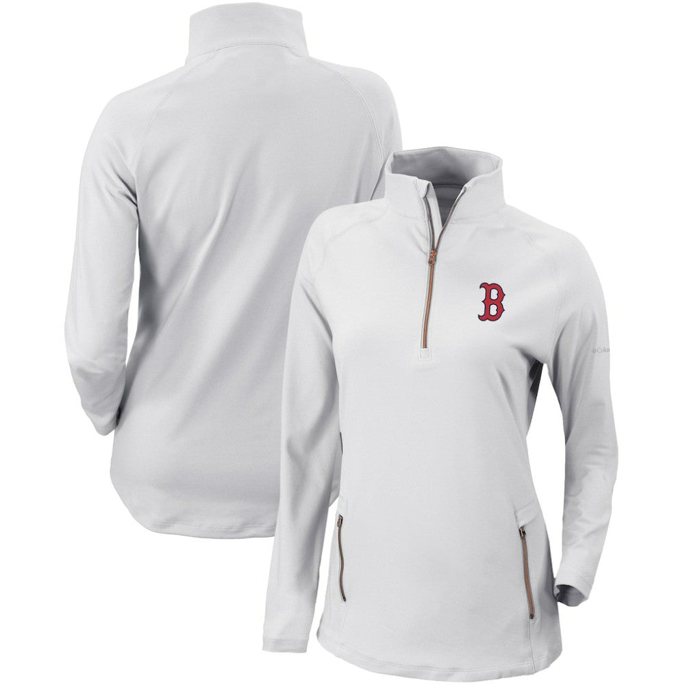 Boston Red Sox Columbia Women's Omni-Wick Outward Nine Quarter-Zip Pullover Top for sale