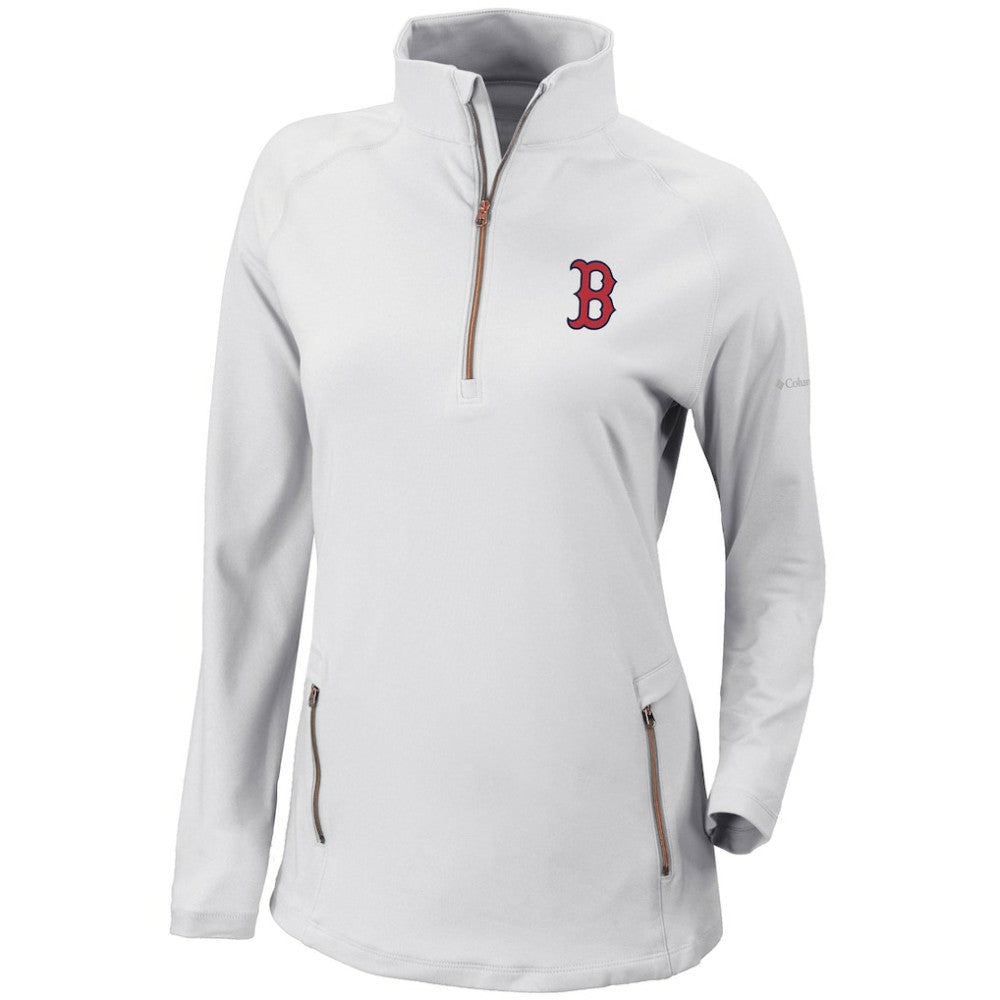 Boston Red Sox Columbia Women's Omni-Wick Outward Nine Quarter-Zip Pullover Top for sale