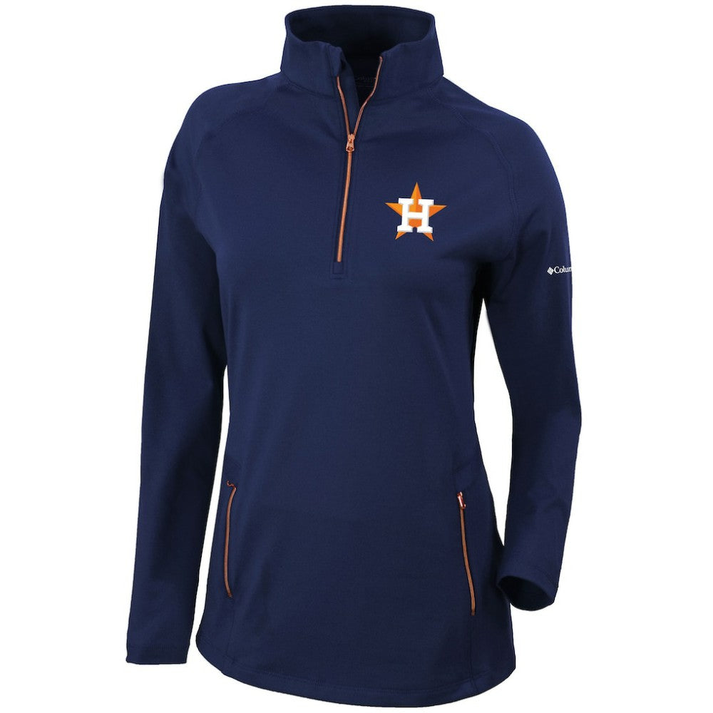 Houston Astros Columbia Women's Omni-Wick Outward Nine Quarter-Zip Pullover Top Outlet