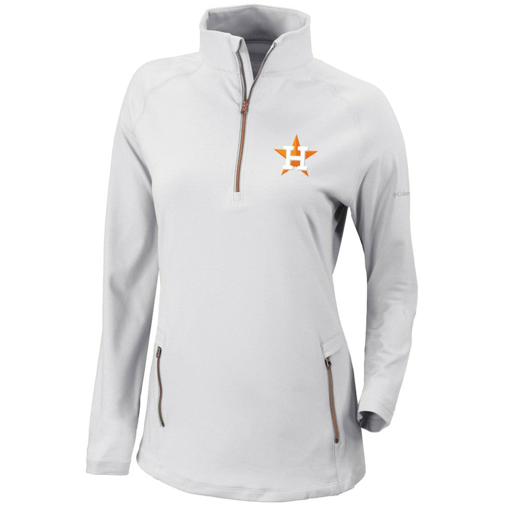 Houston Astros Columbia Women's Omni-Wick Outward Nine Quarter-Zip Pullover Top Near Me