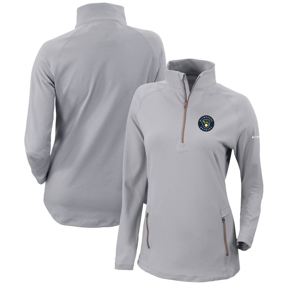Milwaukee Brewers Columbia Women's Omni-Wick Outward Nine Quarter-Zip Pullover Top Near Me