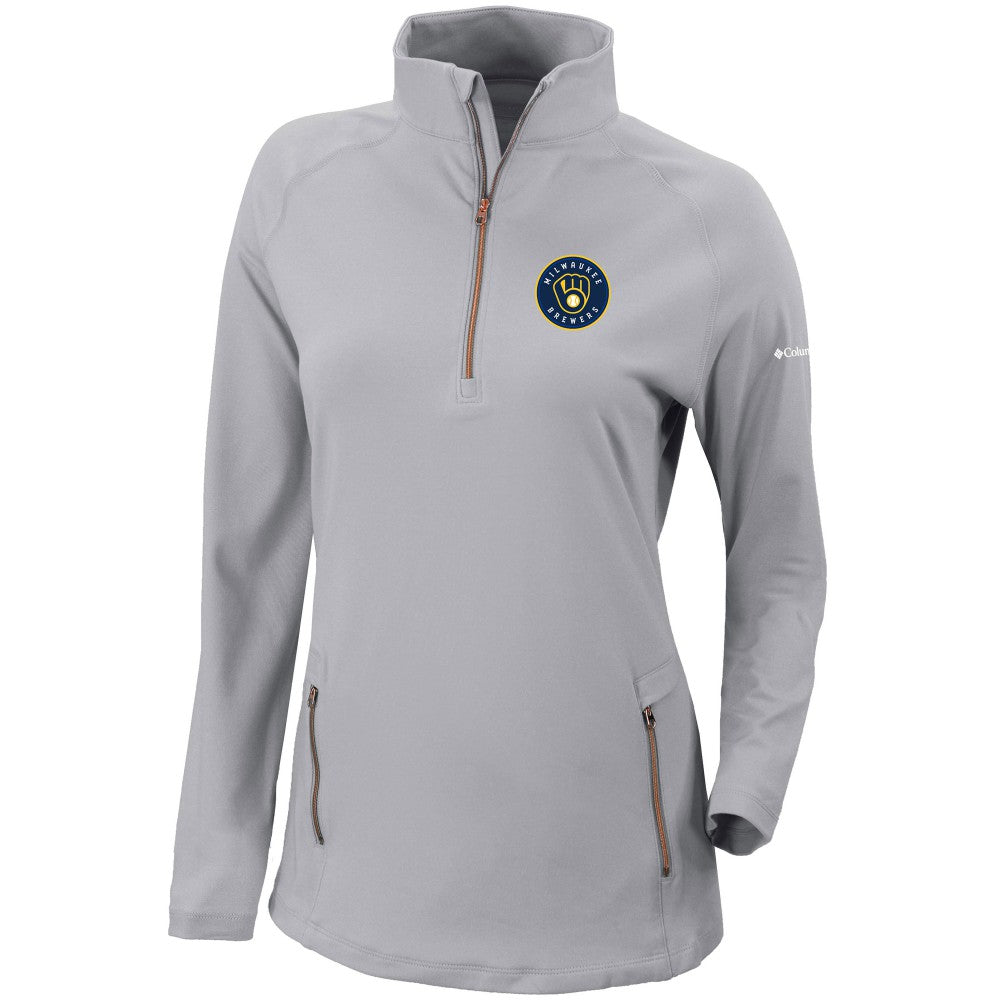 Milwaukee Brewers Columbia Women's Omni-Wick Outward Nine Quarter-Zip Pullover Top Near Me