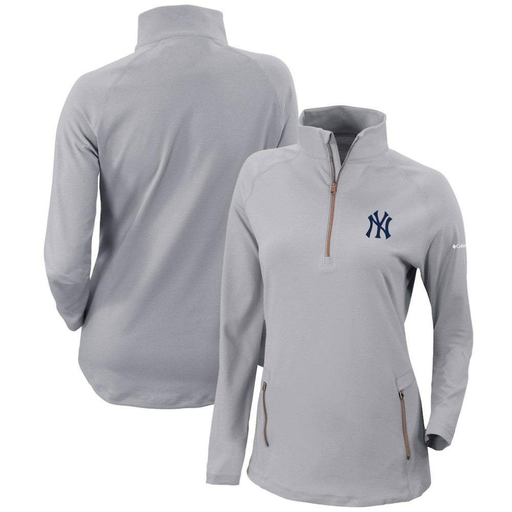 New York Yankees Columbia Women's Omni-Wick Outward Nine Quarter-Zip Pullover Top Discount