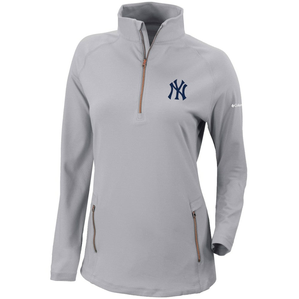 New York Yankees Columbia Women's Omni-Wick Outward Nine Quarter-Zip Pullover Top Discount