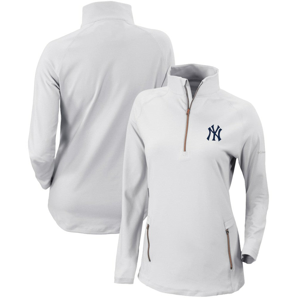 New York Yankees Columbia Women's Omni-Wick Outward Nine Quarter-Zip Pullover Top Online