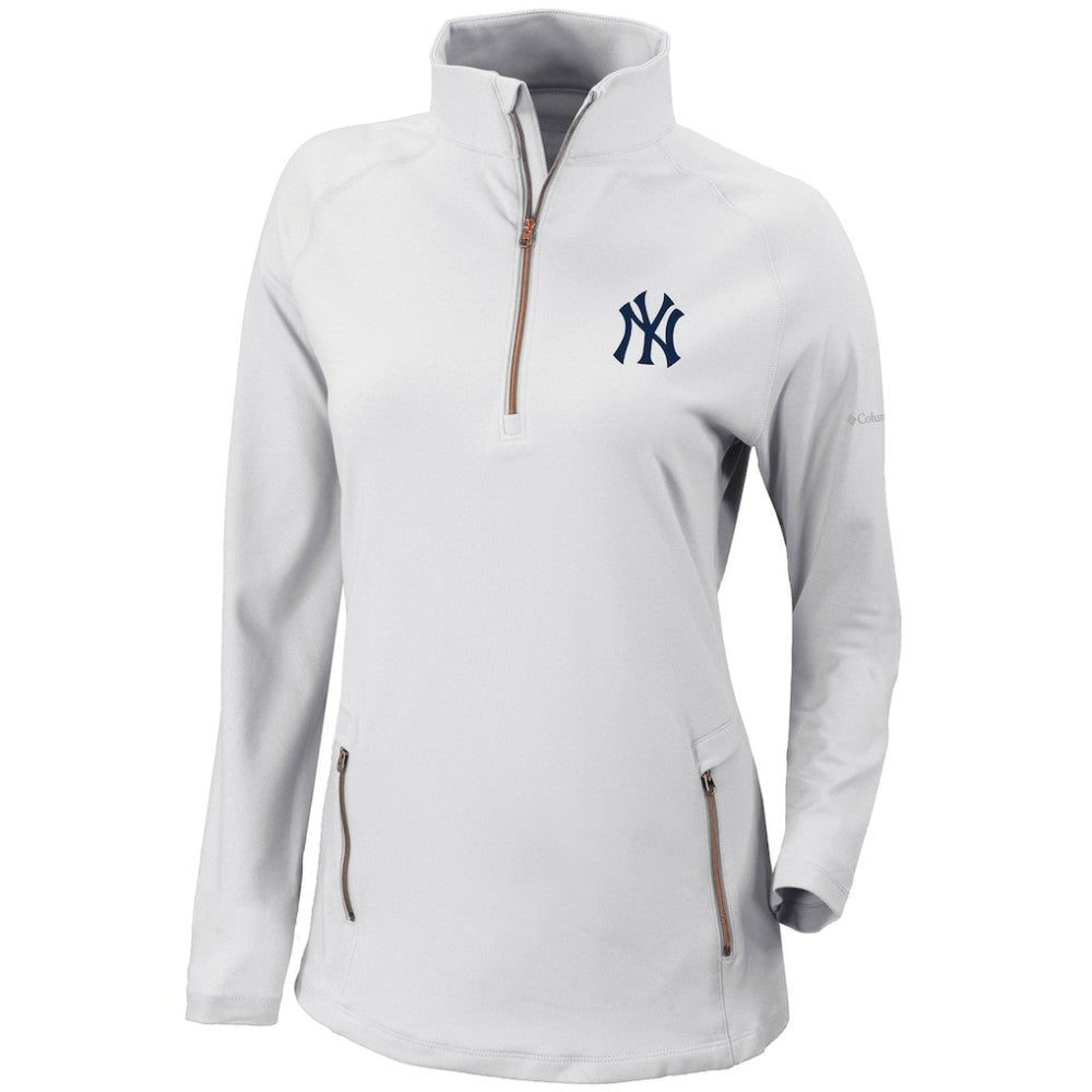 New York Yankees Columbia Women's Omni-Wick Outward Nine Quarter-Zip Pullover Top Online
