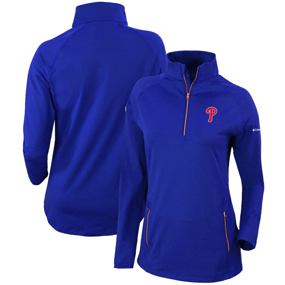 Philadelphia Phillies Columbia Women's Omni-Wick Outward Nine Quarter-Zip Pullover Top for sale