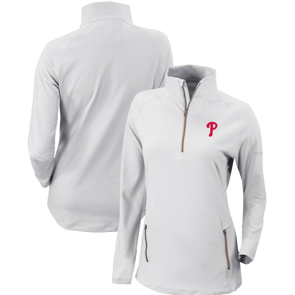 Philadelphia Phillies Columbia Women's Omni-Wick Outward Nine Quarter-Zip Pullover Top for sale