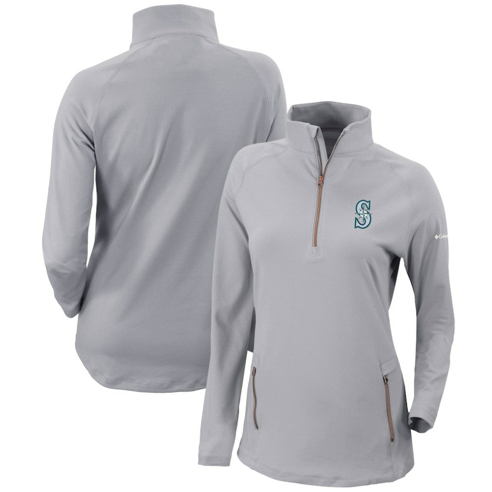 Seattle Mariners Columbia Women's Omni-Wick Outward Nine Quarter-Zip Pullover Top for sale