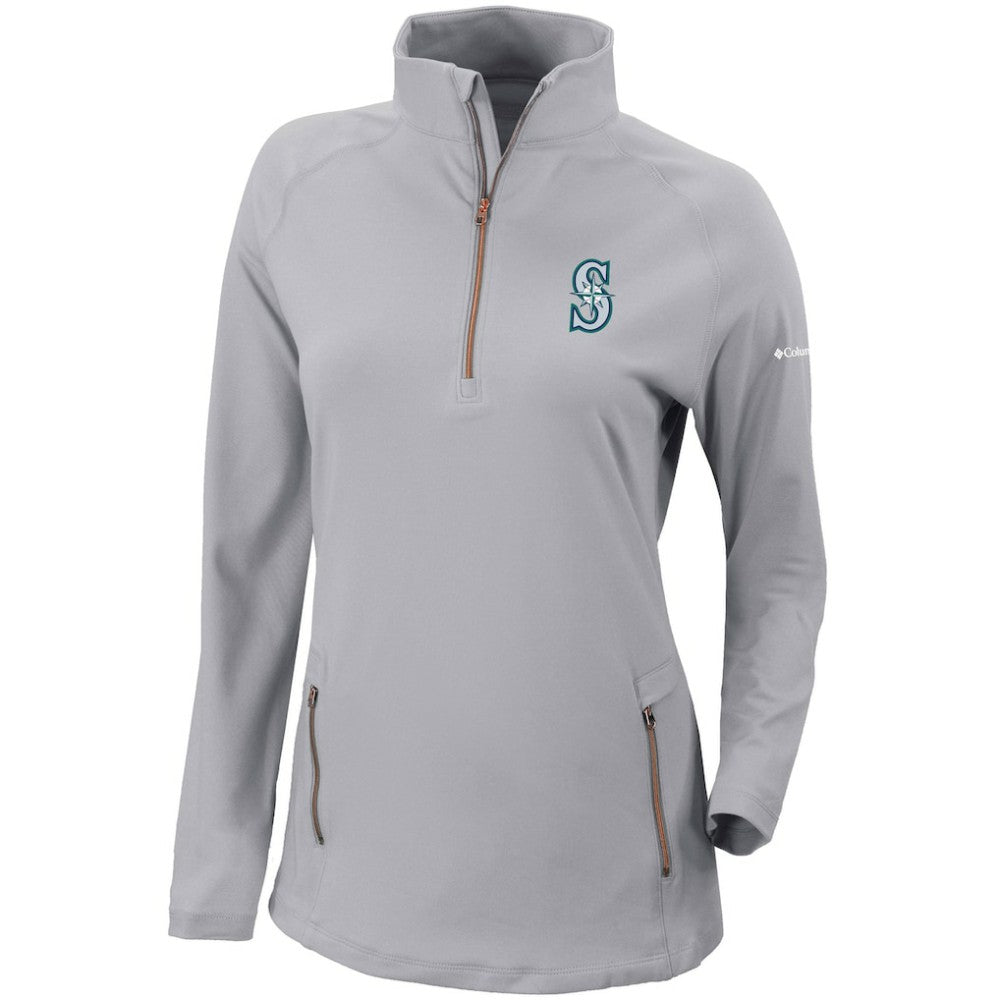 Seattle Mariners Columbia Women's Omni-Wick Outward Nine Quarter-Zip Pullover Top for sale