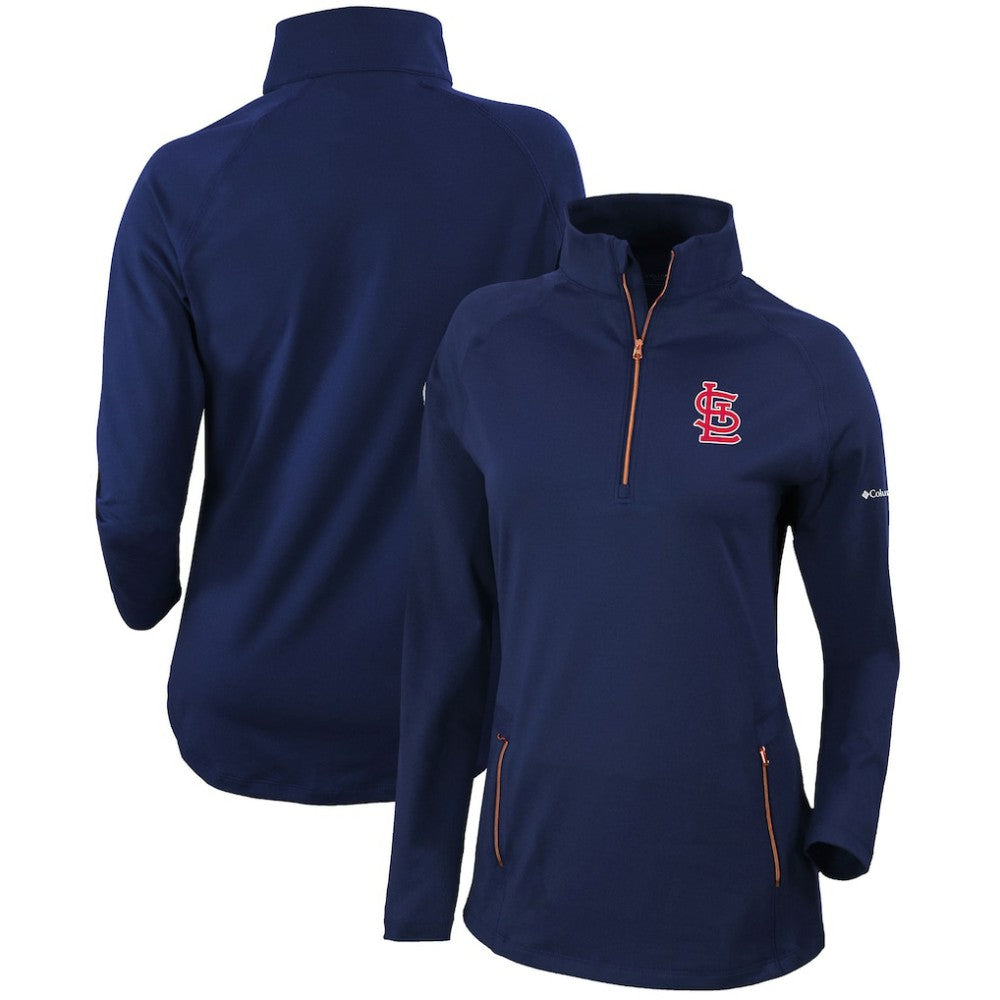 St. Louis Cardinals Columbia Women's Omni-Wick Outward Nine Quarter-Zip Pullover Top Discount