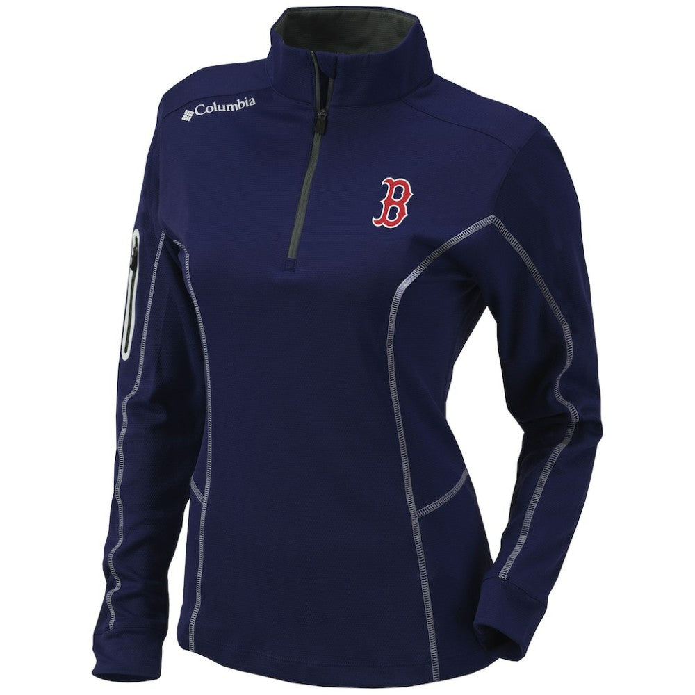 Boston Red Sox Columbia Women's Omni-Wick Shotgun Quarter-Zip Pullover Top Discount