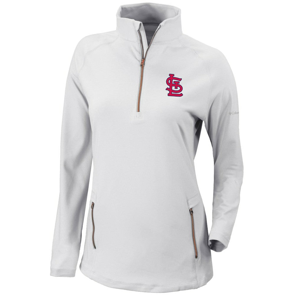 St. Louis Cardinals Columbia Women's Omni-Wick Outward Nine Quarter-Zip Pullover Top Sale