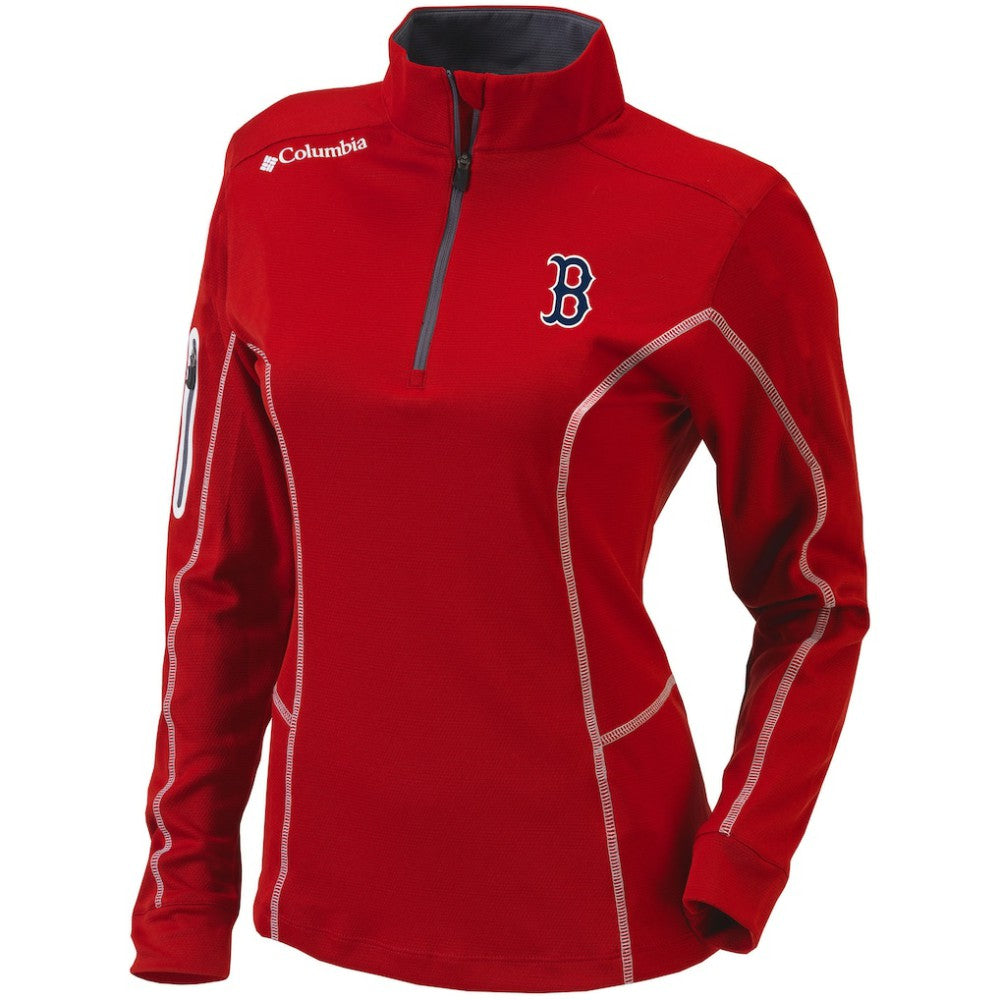 Boston Red Sox Columbia Women's Omni-Wick Shotgun Quarter-Zip Pullover Top Outlet