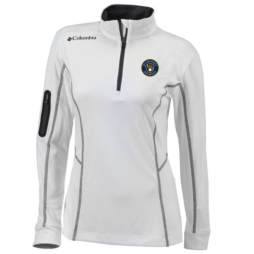 Milwaukee Brewers Columbia Women's Omni-Wick Shotgun Quarter-Zip Pullover Top for sale