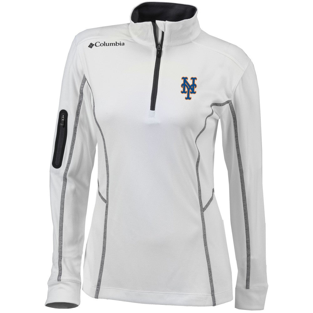 New York Mets Columbia Women's Omni-Wick Shotgun Quarter-Zip Pullover Top Discount