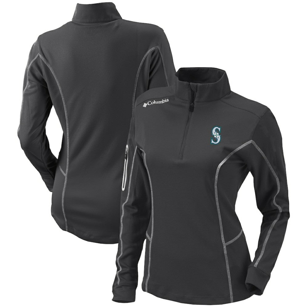 Seattle Mariners Columbia Women's Omni-Wick Shotgun Quarter-Zip Pullover Top Discount