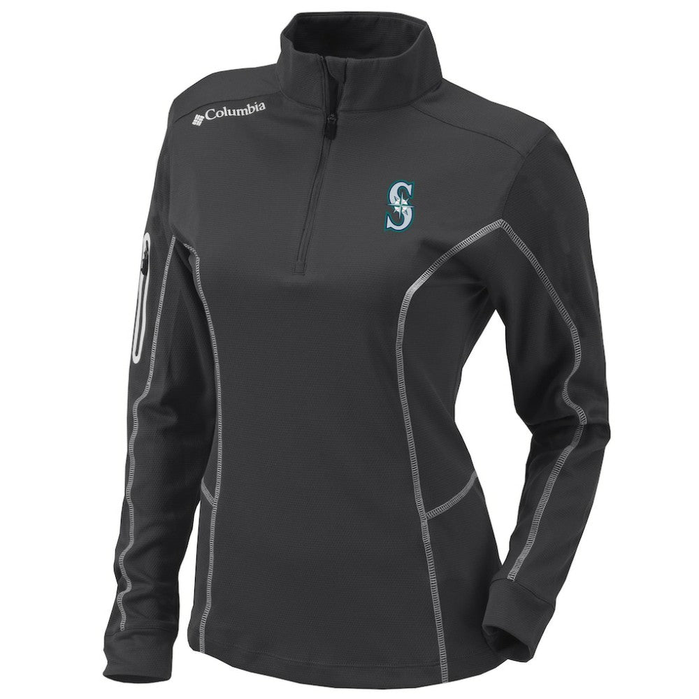 Seattle Mariners Columbia Women's Omni-Wick Shotgun Quarter-Zip Pullover Top Discount