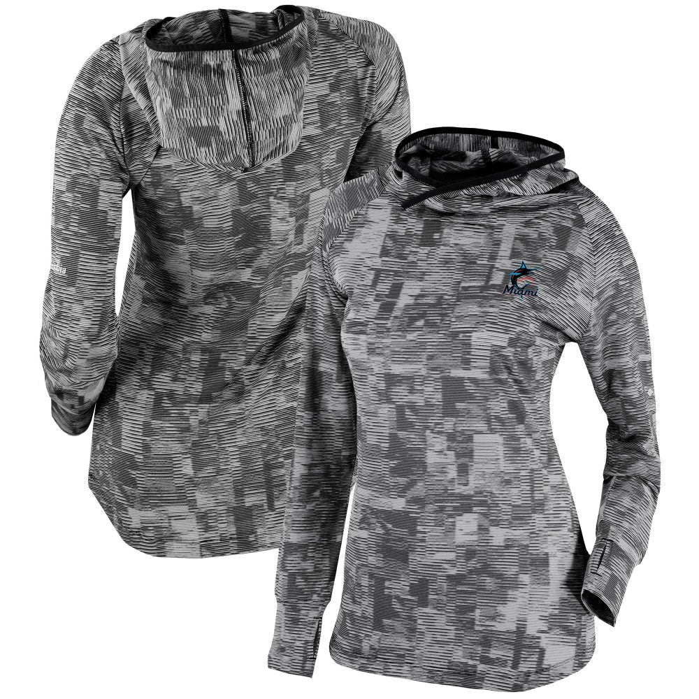 Miami Marlins Columbia Women's Omni-Wick Sunday Ball Pullover Hoodie Sale