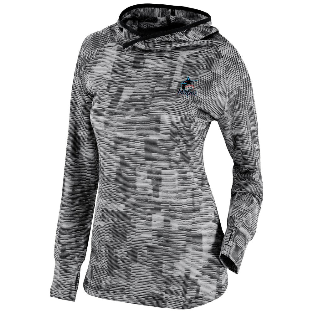 Miami Marlins Columbia Women's Omni-Wick Sunday Ball Pullover Hoodie Sale