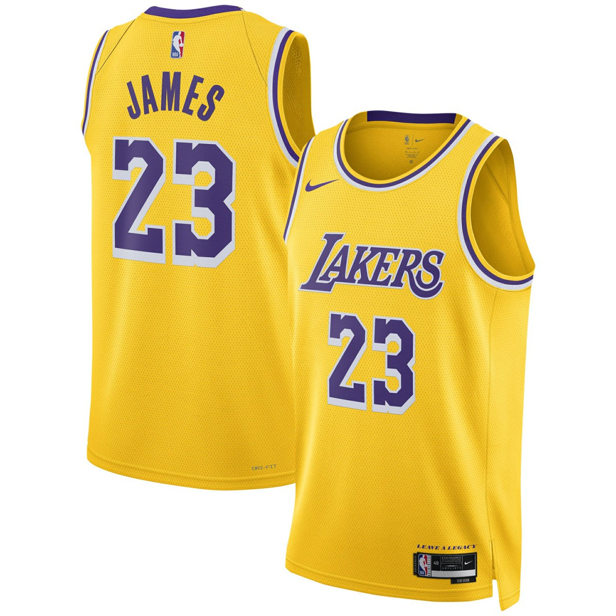 Nike LeBron James Los Angeles Lakers Unisex Swingman Jersey Icon Edition Gold