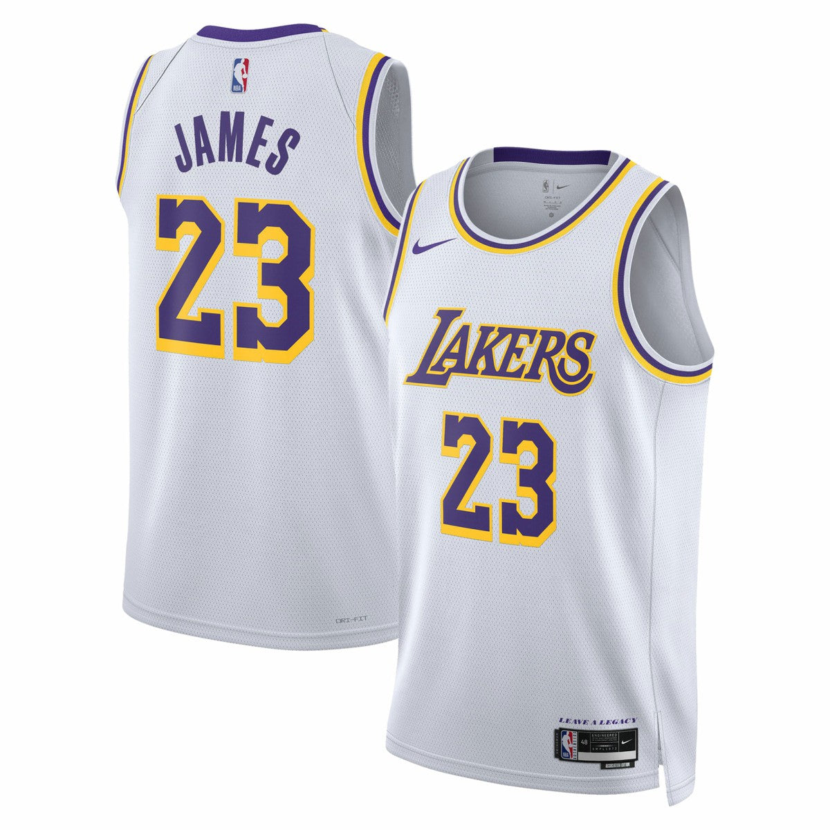 Nike LeBron James Los Angeles Lakers Unisex Swingman Jersey Association Edition White