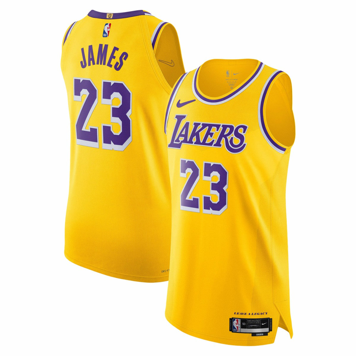 Nike LeBron James Los Angeles Lakers Authentic Jersey Icon Edition Gold