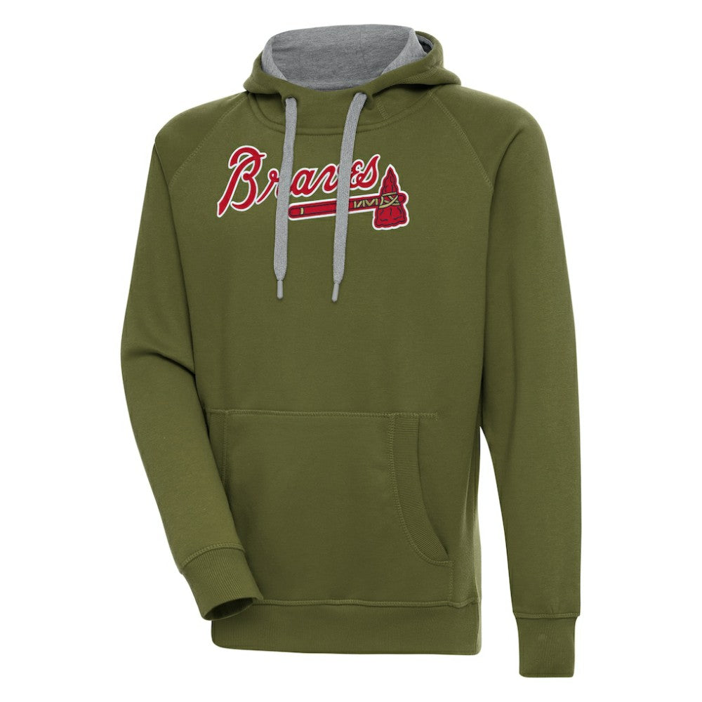 Atlanta Braves Antigua Victory Pullover Hoodie Outlet
