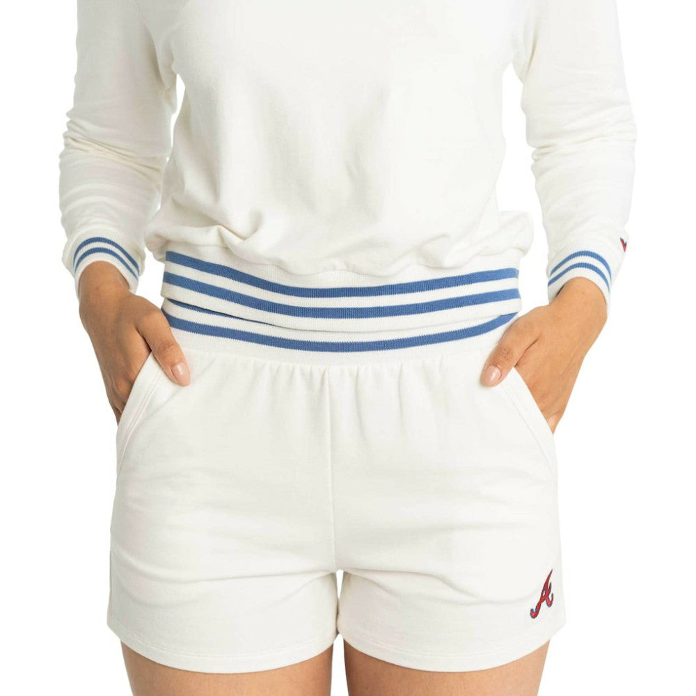 Atlanta Braves Lusso Women's Maeg Tri-Blend Pocket Shorts for sale
