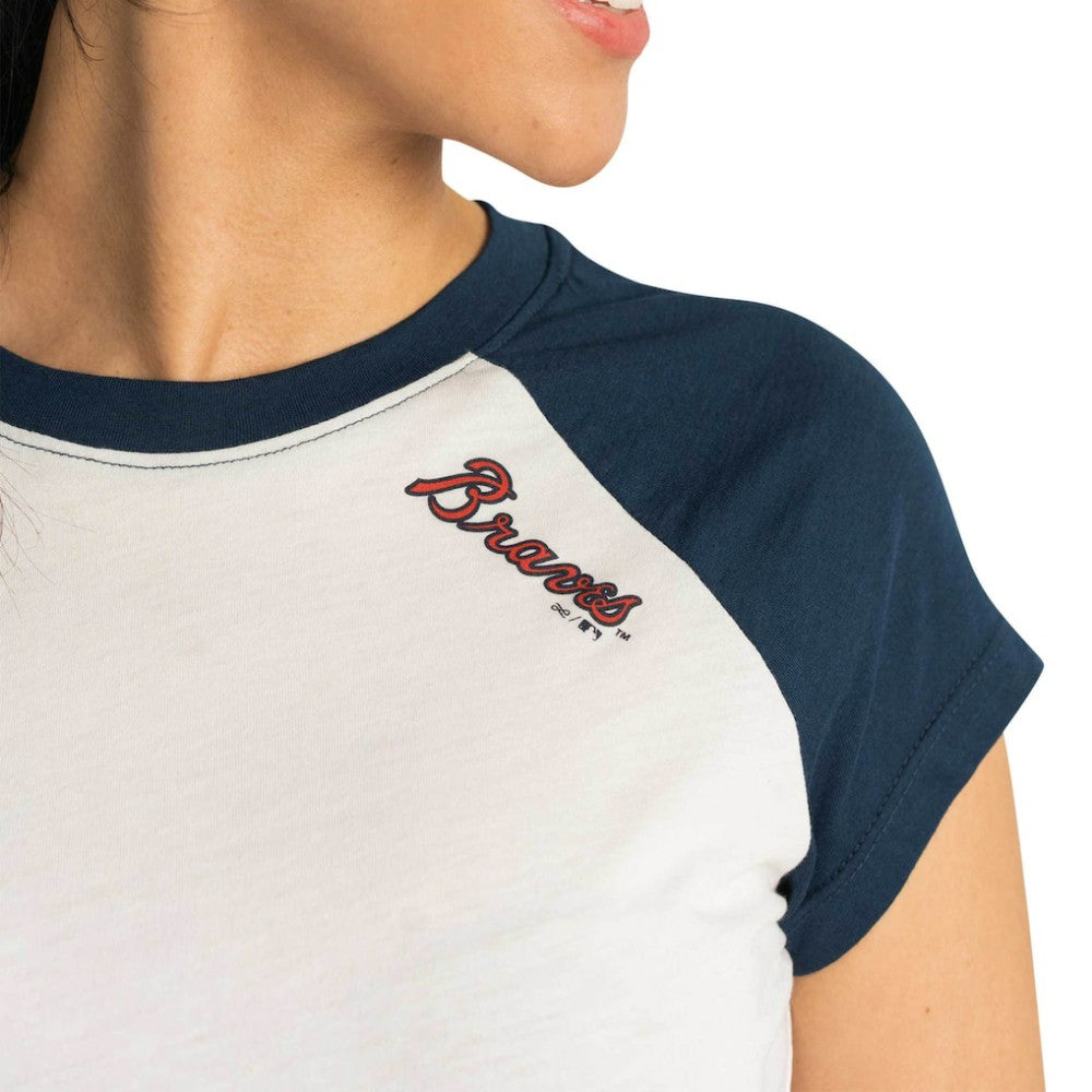 Atlanta Braves Lusso Women's Nikki Raglan T-Shirt Sale