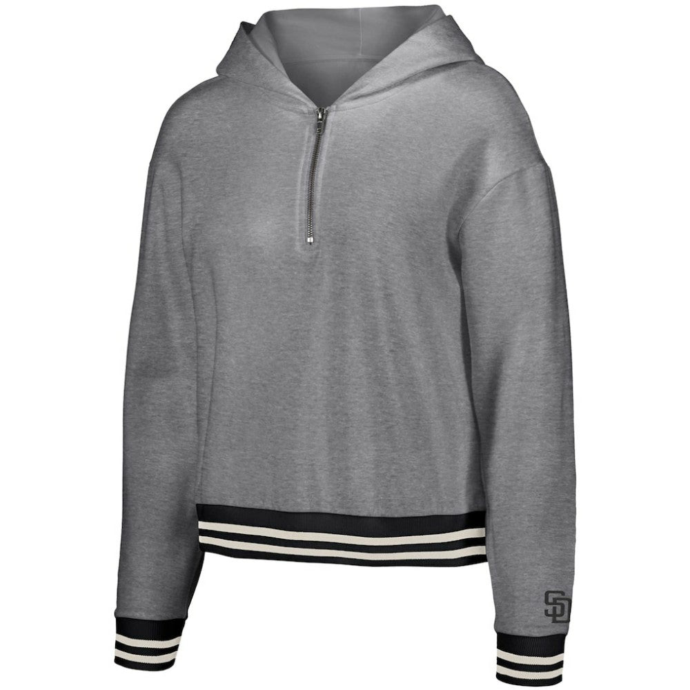 San Diego Padres Lusso Women's Magnolia Tri-Blend Quarter-Zip Hoodie for sale