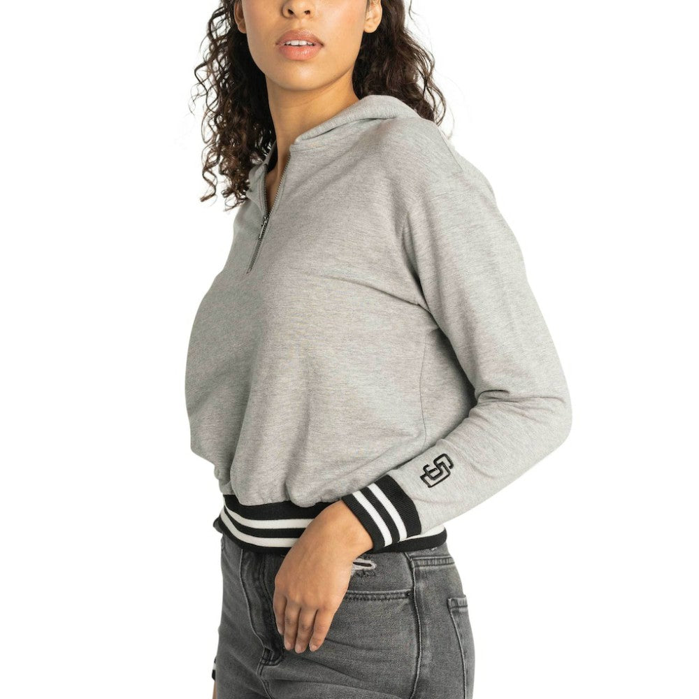 San Diego Padres Lusso Women's Magnolia Tri-Blend Quarter-Zip Hoodie for sale
