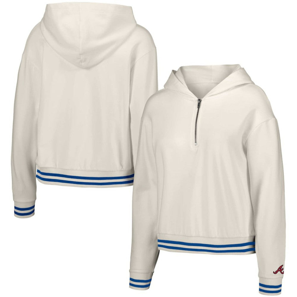 Atlanta Braves Lusso Women's Magnolia Tri-Blend Quarter-Zip Hoodie Discount