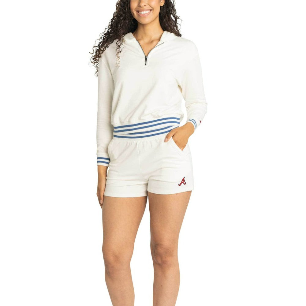 Atlanta Braves Lusso Women's Magnolia Tri-Blend Quarter-Zip Hoodie Discount