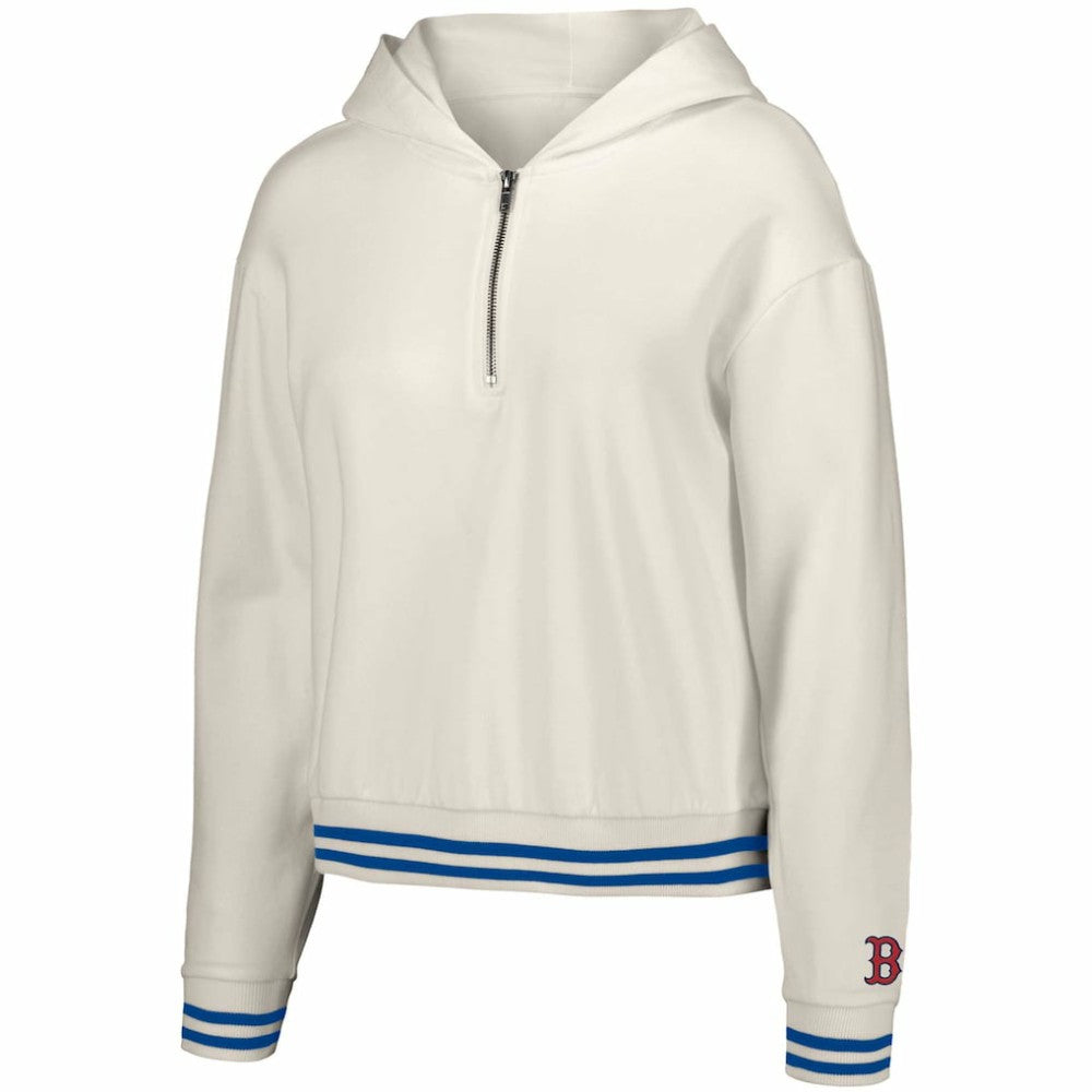 Boston Red Sox Lusso Women's Magnolia Tri-Blend Quarter-Zip Hoodie Outlet