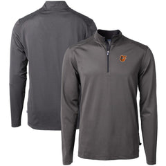 Baltimore Orioles Cutter & Buck Virtue Eco Pique Micro Stripe Recycled Quarter-Zip Pullover Top Outlet
