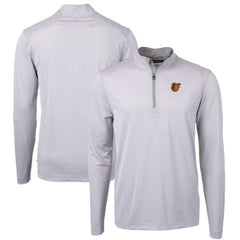 Baltimore Orioles Cutter & Buck Virtue Eco Pique Micro Stripe Recycled Quarter-Zip Pullover Top Online