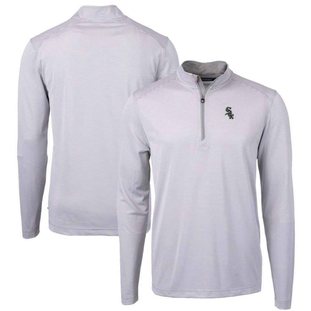Chicago White Sox Cutter & Buck Virtue Eco Pique Micro Stripe Recycled Quarter-Zip Pullover Top Online