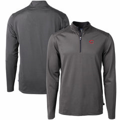 Cincinnati Reds Cutter & Buck Virtue Eco Pique Micro Stripe Recycled Quarter-Zip Pullover Top Near Me
