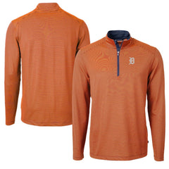 Detroit Tigers Cutter & Buck Virtue Eco Pique Micro Stripe Recycled Quarter-Zip Pullover Top Sale