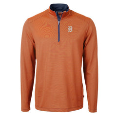 Detroit Tigers Cutter & Buck Virtue Eco Pique Micro Stripe Recycled Quarter-Zip Pullover Top Sale