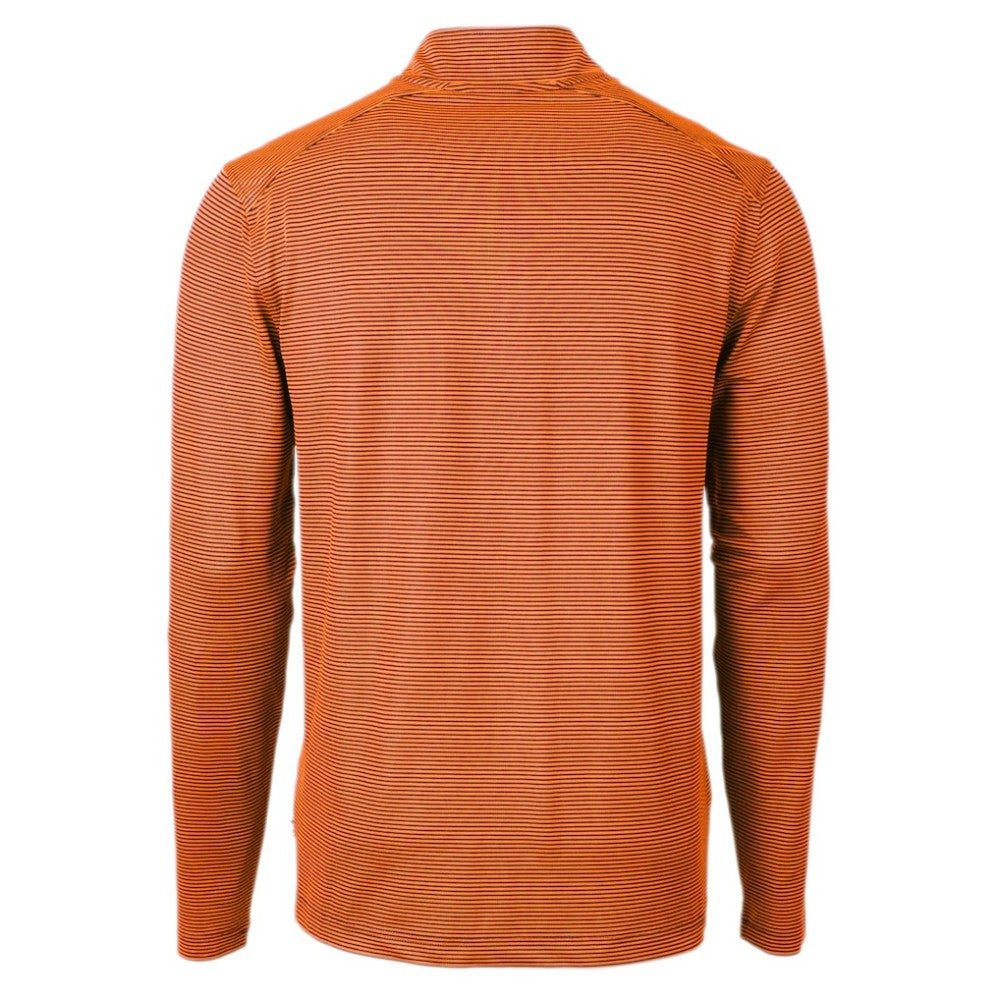 Houston Astros Cutter & Buck Virtue Eco Pique Micro Stripe Recycled Quarter-Zip Pullover Top for sale